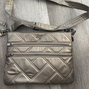 Lug Quilted Crossbody Bag - Beige